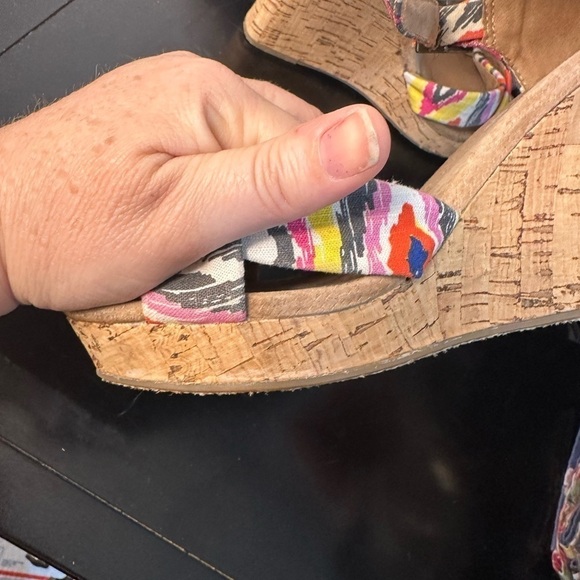 Tom’s Women’s Sienna Ikat Cork Heel Wedge Sandals Size 7.5 - Picture 5 of 14